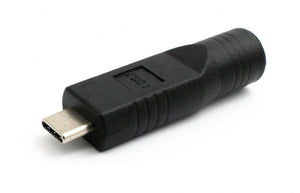 SYSTEM-S USB 3.1 Adapter Typ C Stecker zu DC 20 V 4,5 x 0,6 mm Stecker Kabel in Schwarz