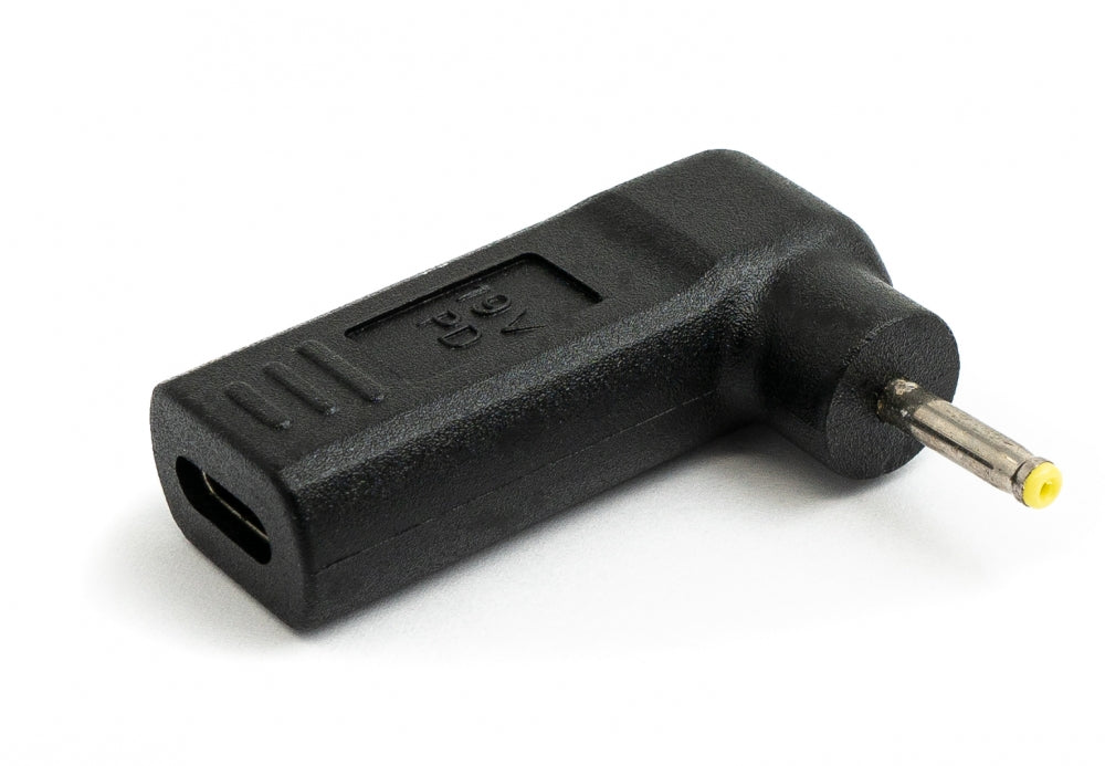 Adaptateur USB 3.1 Type C Femelle vers DC 20V 5,5 x 2,5 mm Câble Coudé Mâle Noir