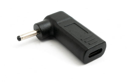 SYSTEM-S USB 3.1 Adapter Typ C Buchse zu DC 20V 3,0 x 1,1 mm Stecker Winkel Kabel Schwarz