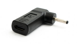 SYSTEM-S USB 3.1 Adapter Typ C Buchse zu DC 20V 3,0 x 1,1 mm Stecker Winkel Kabel Schwarz