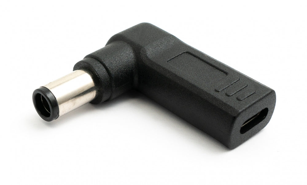 Adaptador USB 3.1 Tipo C Hembra a DC 20V 7.4 x 5.0 mm Cable Macho en Ángulo Negro