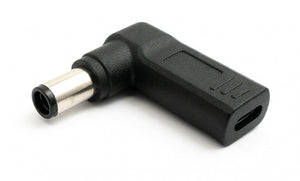 SYSTEM-S USB 3.1 Adapter Typ C Buchse zu DC 20V 7,4 x 5,0 mm Stecker Winkel Kabel Schwarz