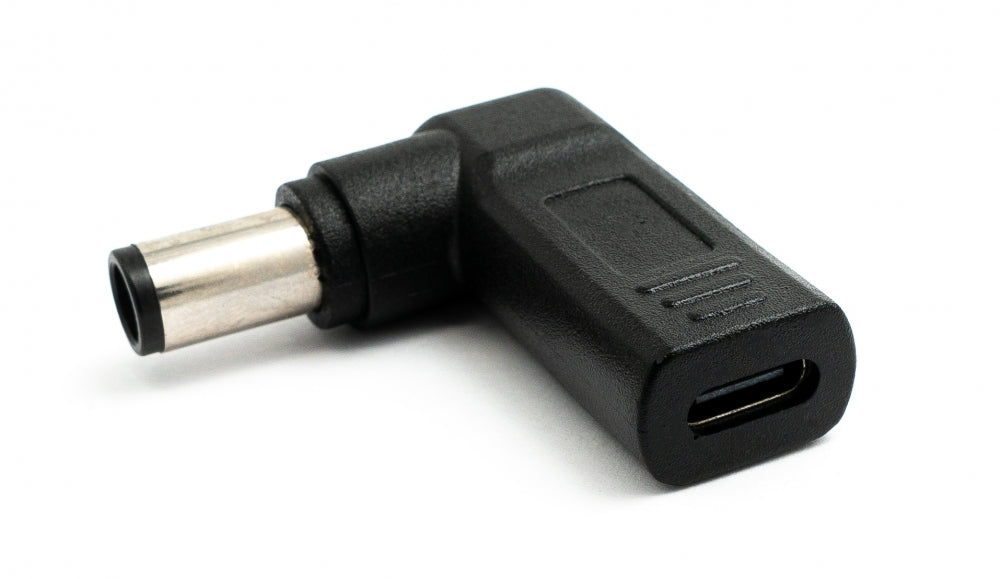 Adaptateur USB 3.1 Type C Femelle vers DC 20 V 7,4 x 5,0 mm Câble Coudé Mâle Noir