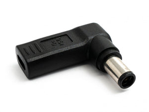 SYSTEM-S USB 3.1 Adapter Typ C Buchse zu DC 20V 7,4 x 5,0 mm Stecker Winkel Kabel Schwarz