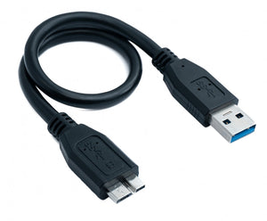 SYSTEM-S USB 3.0 Kabel 30 cm Typ A Stecker zu 3.0 Micro Stecker Adapter in Schwarz