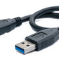 SYSTEM-S USB 3.0 Kabel 30 cm Typ A Stecker zu 3.0 Micro Stecker Adapter in Schwarz