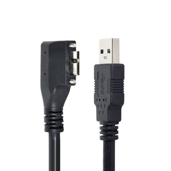 Cable SYSTEM-S USB 3.0 3 m tipo A macho a micro B macho angular tornillo en negro