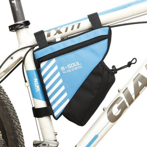 SYSTEM-S Fahrrad Tasche mit Flaschenhalter Befestigung in Blau Schwarz