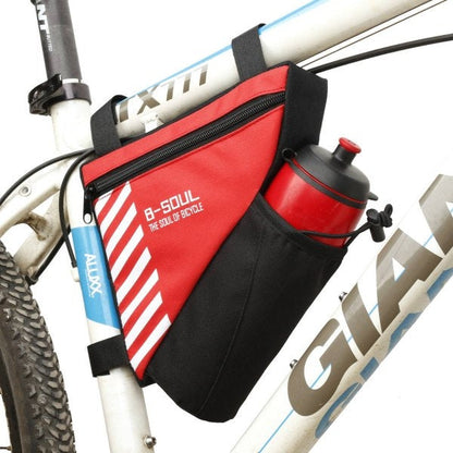 SYSTEM-S Fahrrad Tasche mit Flaschenhalter Befestigung in Rot Schwarz