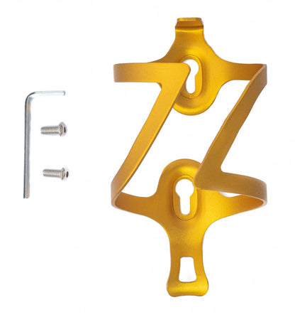 SYSTEM-S bicycle bottle holder mount made of metal gold-coloured