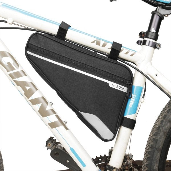 Fahrrad Tasche Befestigung spritzwasserfest in Schwarz  Dreiecktasche Rahmentasche Triangeltasche