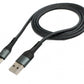 SYSTEM-S USB 3.1 Kabel 1 m Typ C Stecker zu 2.0 Typ A Stecker geflochten Adapter Schwarz