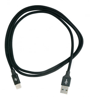 SYSTEM-S USB 3.1 cable 1 m type C plug to 3.0 type A plug braided adapter black