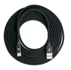 SYSTEM-S USB 3.1 cable 3 m type C plug to 3.0 type A plug braided adapter black