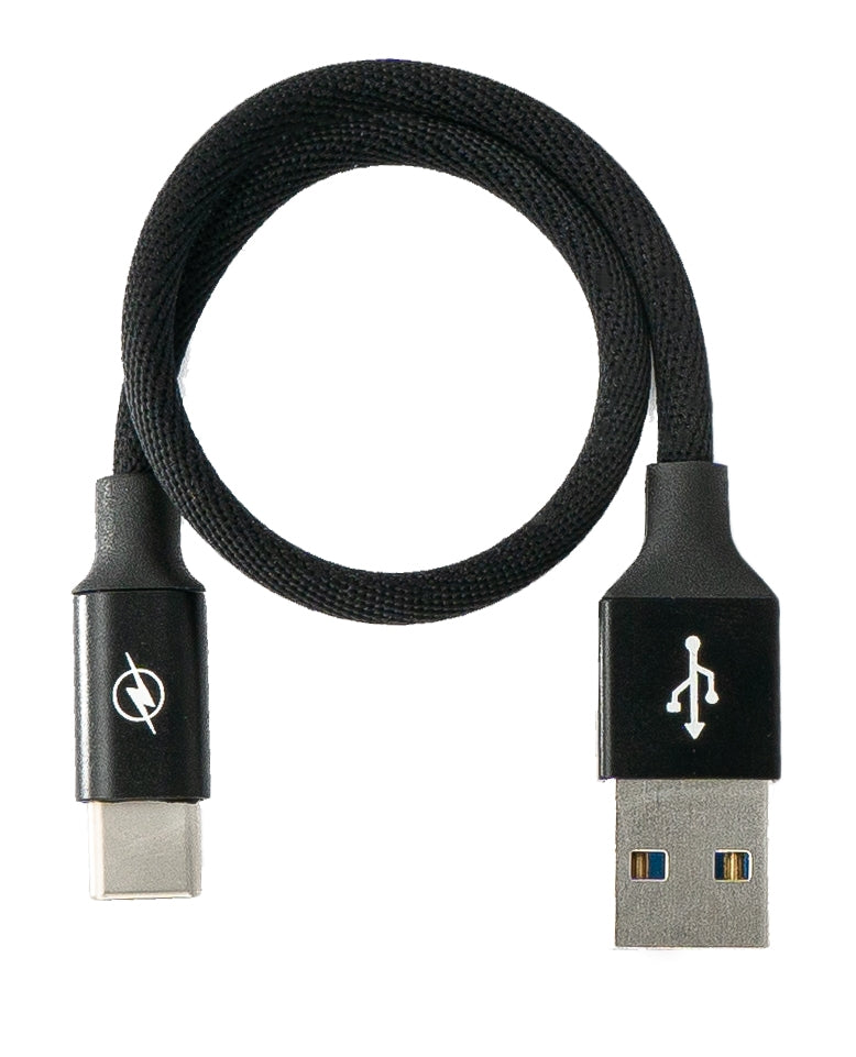 Câble SYSTEM-S USB 3.1 25 cm Type C mâle vers 30 Type A mâle adaptateur tressé noir