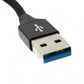SYSTEM-S USB 3.1 Kabel 25cm Typ C Stecker zu 30 Typ A Stecker geflochten Adapter Schwarz