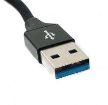 Lade das Bild in den Galerie-Viewer, USB 3.1 Kabel 25cm Typ C Stecker zu 30 Typ A Stecker geflochten Adapter Schwarz
