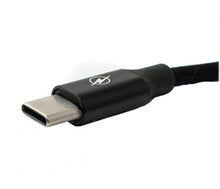 Lade das Bild in den Galerie-Viewer, USB 3.1 Kabel 25cm Typ C Stecker zu 30 Typ A Stecker geflochten Adapter Schwarz
