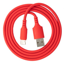 Lade das Bild in den Galerie-Viewer, USB 3.1 Kabel 1 m Typ C Stecker zu 2.0 Typ A Stecker Adapter aus Silikon in Rot
