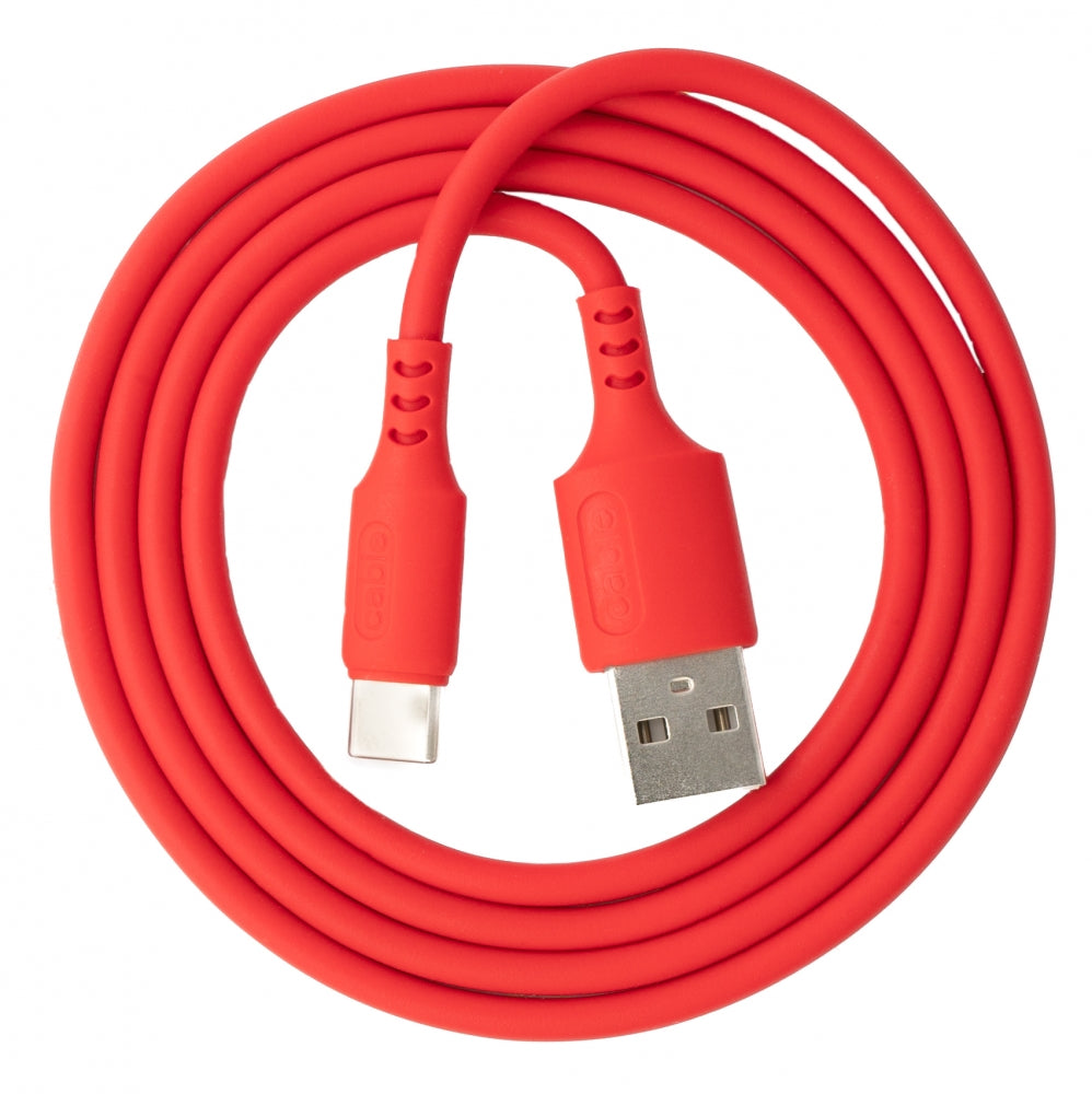 USB 3.1 Kabel 1 m Typ C Stecker zu 2.0 Typ A Stecker Adapter aus Silikon in Rot