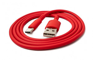 SYSTEM-S USB 3.1 Kabel 1 m Typ C Stecker zu 2.0 Typ A Stecker Adapter aus Silikon in Rot