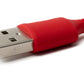 SYSTEM-S USB 3.1 Kabel 1 m Typ C Stecker zu 2.0 Typ A Stecker aus Silikon in Rot