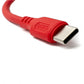 SYSTEM-S USB 3.1 Kabel 1 m Typ C Stecker zu 2.0 Typ A Stecker Adapter aus Silikon in Rot