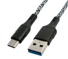 Lade das Bild in den Galerie-Viewer, USB 3.1 Kabel 1 m Typ C Stecker zu 3.0 Typ A Stecker geflochten Adapter Schwarz

