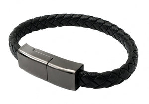 SYSTEM-S Câble bracelet USB 3.1 22,5 cm Adaptateur type C mâle vers 2.0 Type A mâle Noir