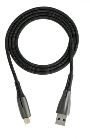 SYSTEM-S USB 3.1 cable 1m type C plug to 2.0 type A plug braided alloy black