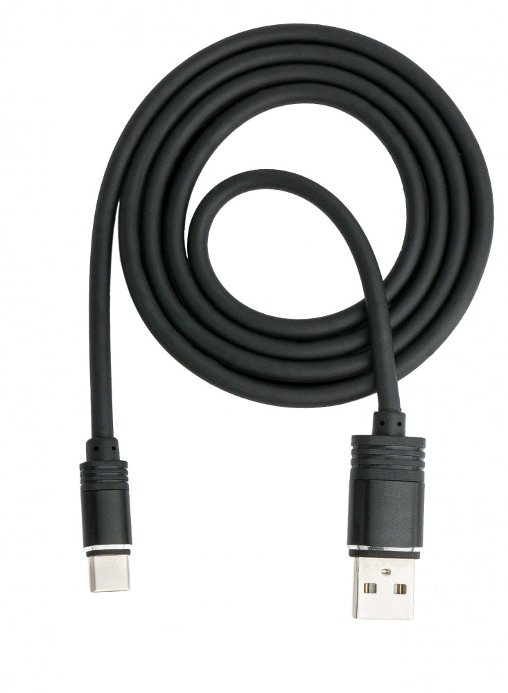 SYSTEM-S USB 3.1 Kabel 1 m Typ C Stecker zu 2.0 Typ A Stecker aus TPE in Schwarz