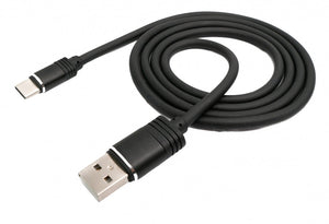 SYSTEM-S USB 3.1 Kabel 1 m Typ C Stecker zu 2.0 Typ A Stecker aus TPE in Schwarz