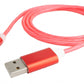 SYSTEM-S USB 3.1 leuchtendes Kabel 1m Typ C Stecker zu 2.0 Typ A Stecker austauschbar Rot