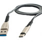 SYSTEM-S USB 3.1 Kabel 1m Typ C Stecker zu 3.0 Typ A Stecker Legierung geflochten Schwarz