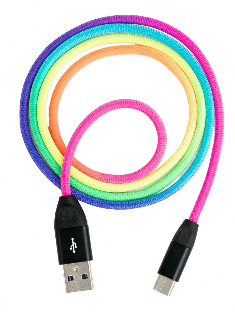 SYSTEM-S USB 3.1 cable 1m type C plug to 3.0 type A plug alloy braided in color