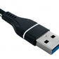 SYSTEM-S USB 3.1 Kabel 1 m Typ C Stecker zu 3.0 Typ A Stecker flach geflochten in Schwarz