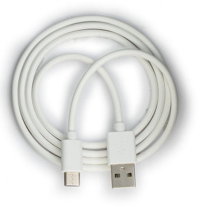 SYSTEM-S USB 3.1 Kabel 1 m Typ C Stecker zu 2.0 Typ A Stecker Adapter aus TPE in Weiß