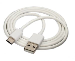 SYSTEM-S USB 3.1 cable 1 m type C plug to 2.0 type A plug adapter made of TPE in white