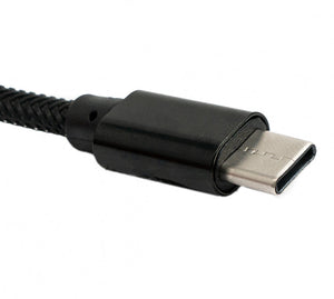 SYSTEM-S USB 3.1 Kabel 1 m Typ C Stecker zu 3.0 Typ A Stecker Adapter geflochten Schwarz