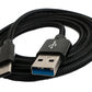 SYSTEM-S USB 3.1 Kabel 1 m Typ C Stecker zu 3.0 Typ A Stecker Adapter geflochten Schwarz