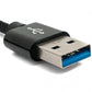 SYSTEM-S USB 3.1 Kabel 1 m Typ C Stecker zu 3.0 Typ A Stecker Adapter geflochten Schwarz