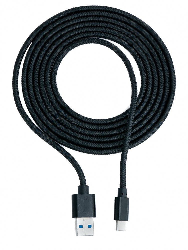 SYSTEM-S Cable USB 3.1 2 m Adaptador Tipo C macho a 3.0 Tipo A macho trenzado negro