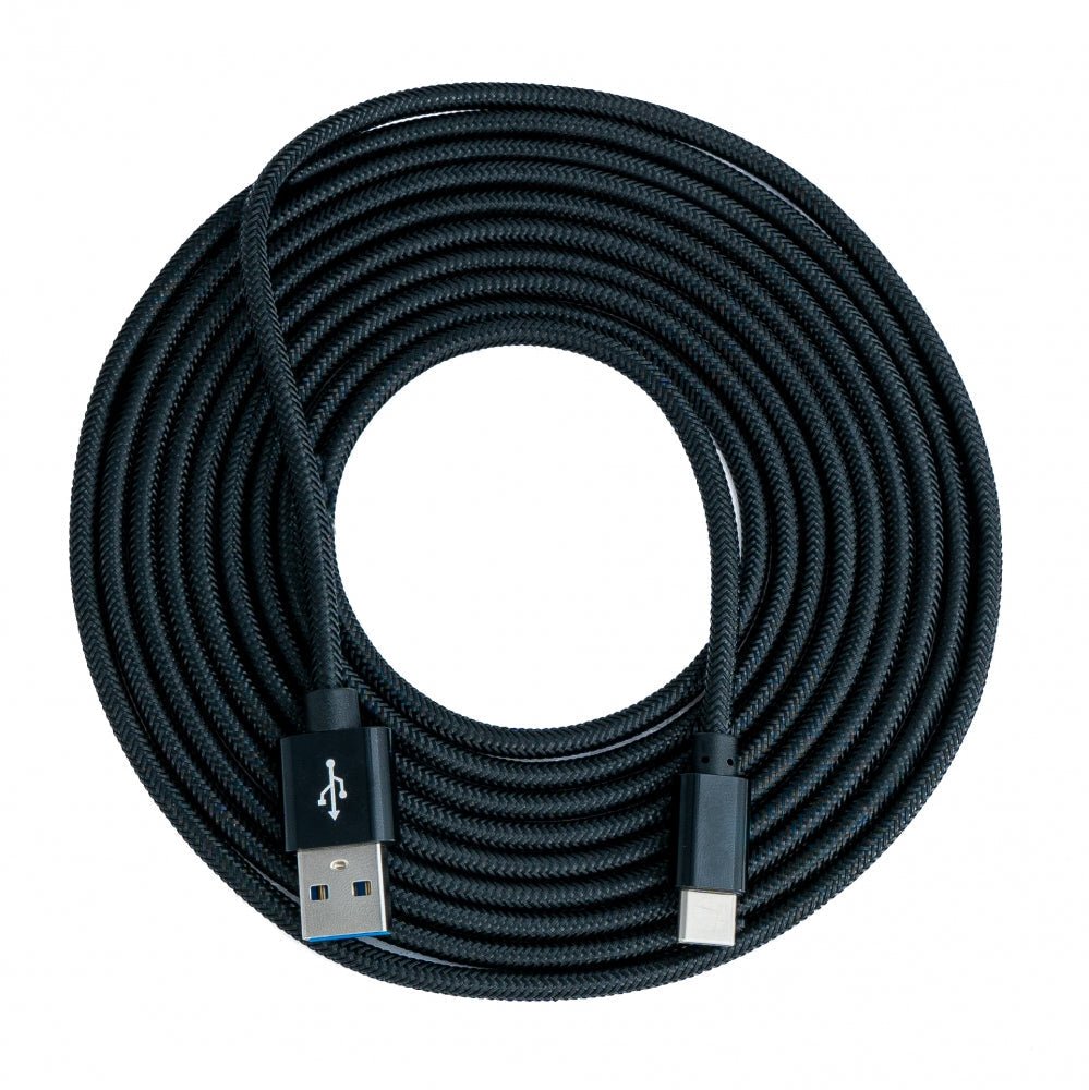 SYSTEM-S Cable USB 3.1 3 m Adaptador Tipo C macho a 3.0 Tipo A macho trenzado negro