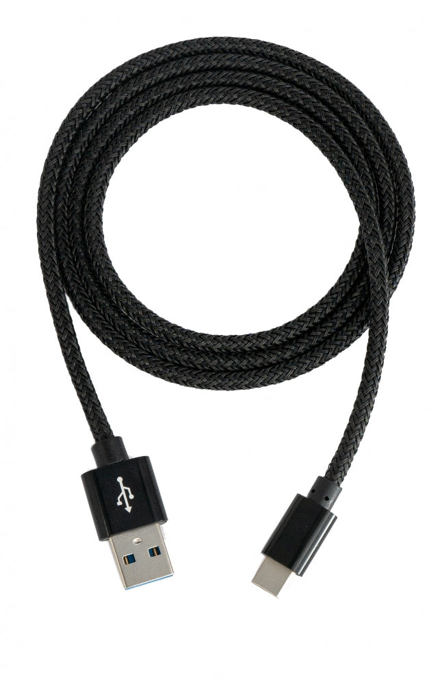 SYSTEM-S Cable USB 3.1 1 m Adaptador Tipo C macho a 3.0 Tipo A macho trenzado negro