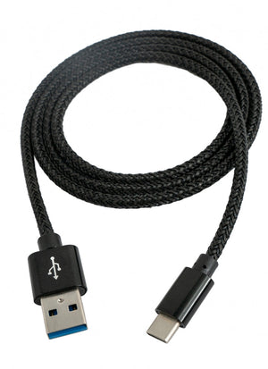 SYSTEM-S Cable USB 3.1 1 m Adaptador Tipo C macho a 3.0 Tipo A macho trenzado negro