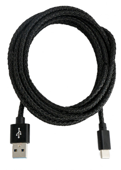 SYSTEM-S Cable USB 3.1 2 m Adaptador Tipo C macho a 3.0 Tipo A macho trenzado negro