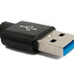 SYSTEM-S USB 3.1 Kabel 2 m Typ C Stecker zu 3.0 Typ A Stecker geflochten Schwarz
