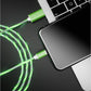 SYSTEM-S USB 3.1 leuchtendes Kabel 1 m Typ C Stecker zu 2.0 A Stecker Adapter in Grün