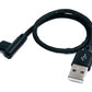 Câble SYSTEM-S USB 2.0 25cm Micro B mâle vers 2.0 A mâle angle tressé en noir