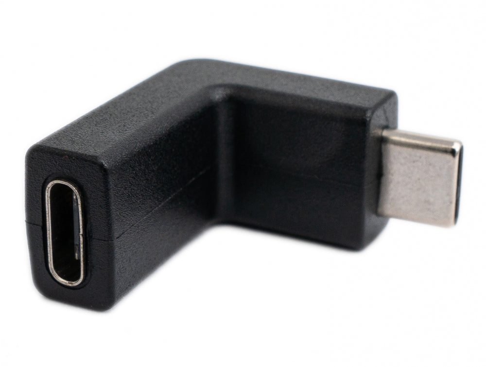 SYSTEM-S USB 3.1 Adapter Typ C Stecker zu Buchse Winkel Kabel in Schwarz